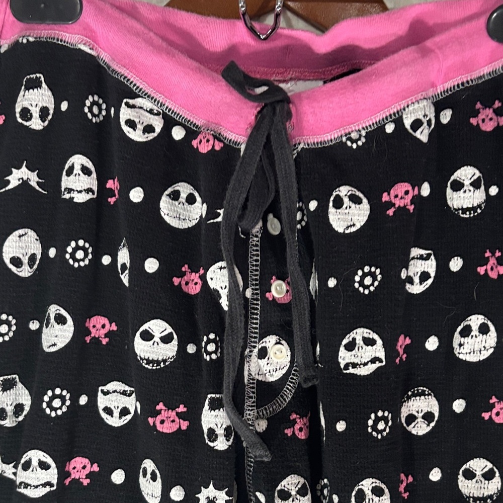 Disney Black and Pink Skull Pajama Pants & Shirt Jack Skellington Nightmare Xmas - Picture 5 of 7